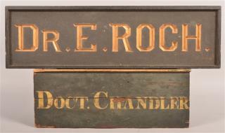 Appraisal: Antique Painted Wood Doctor's Trade Signs Two Antique Single Sided