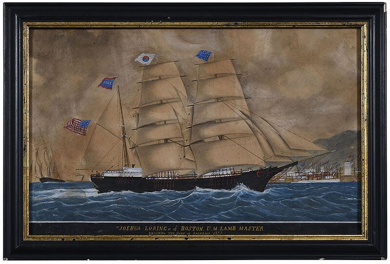 Appraisal: American School th century The Joshua Loring Entering the Port