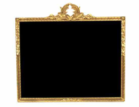 Appraisal: A Giltwood Mirror of rectangular form having carved floriform crest