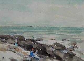 Appraisal: Andre Gisson watercolor Andre Gisson American - - ''New Hampshire