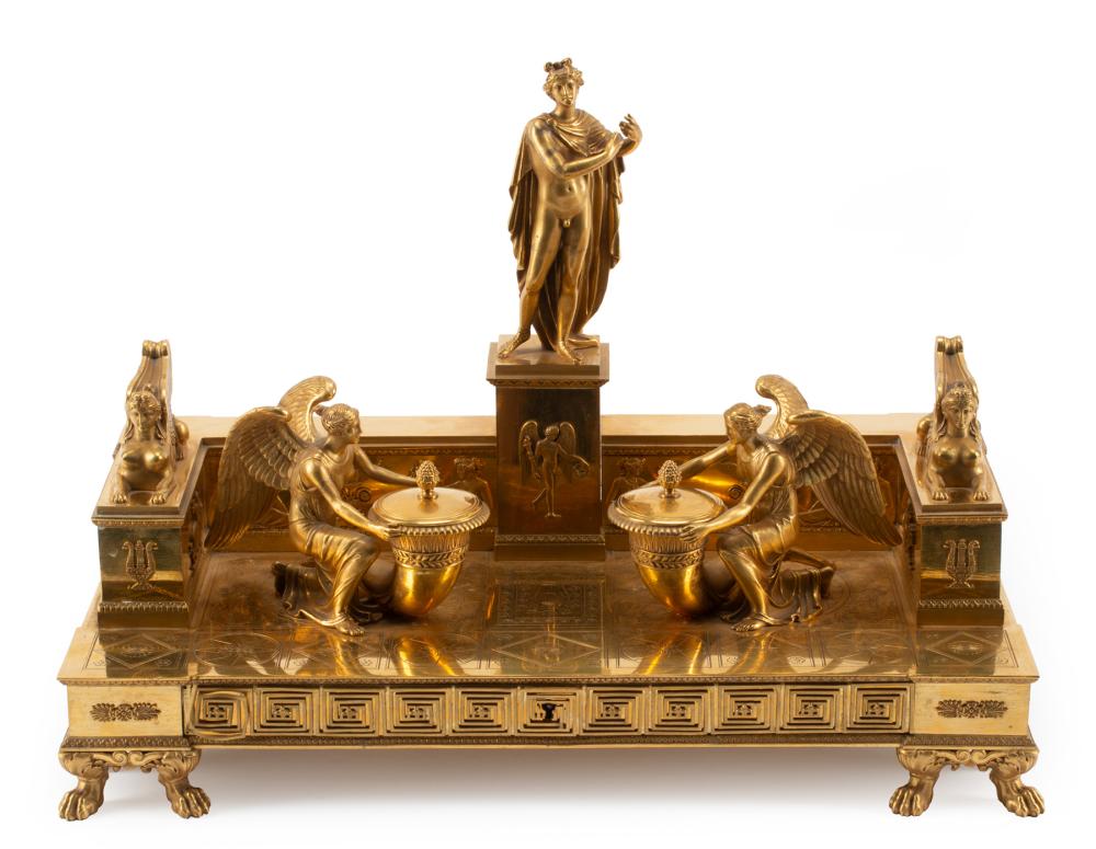 Appraisal: Empire-Style Gilt Bronze Writing Stand early th c attr to