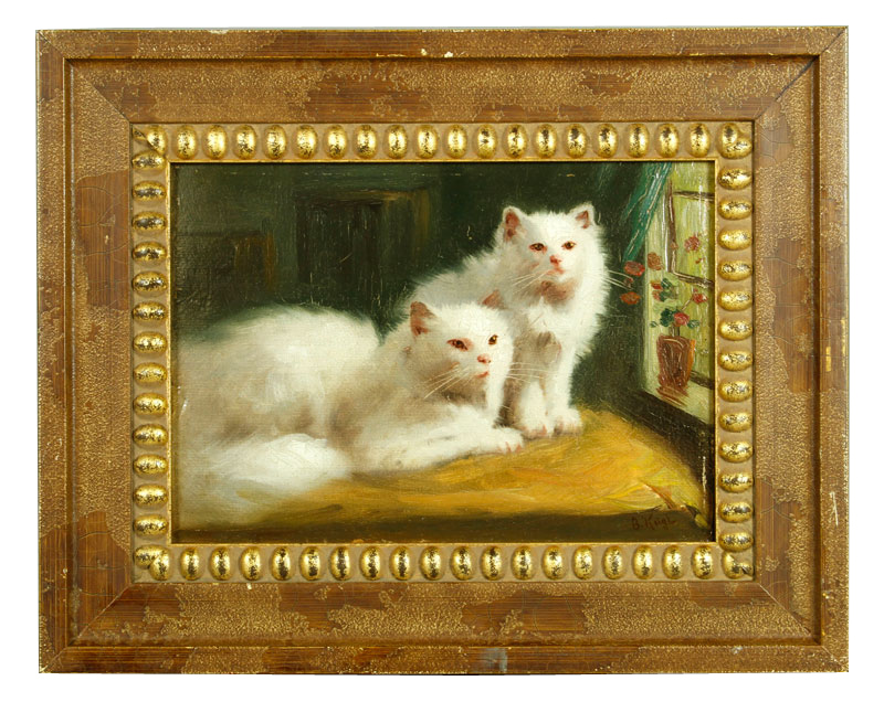 Appraisal: - Kogl Two Cats O P Bernard Kogl two cats