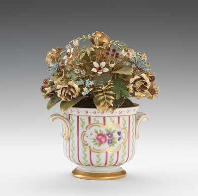 Appraisal: A Gorham Fleurs des Siecle Miniature Jardiniere with Flowers by