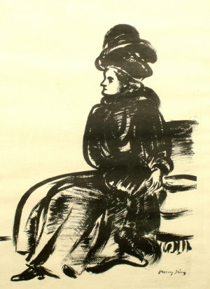 Appraisal: After J nos Vasvary Hungarian - -Seated woman lithograph signed