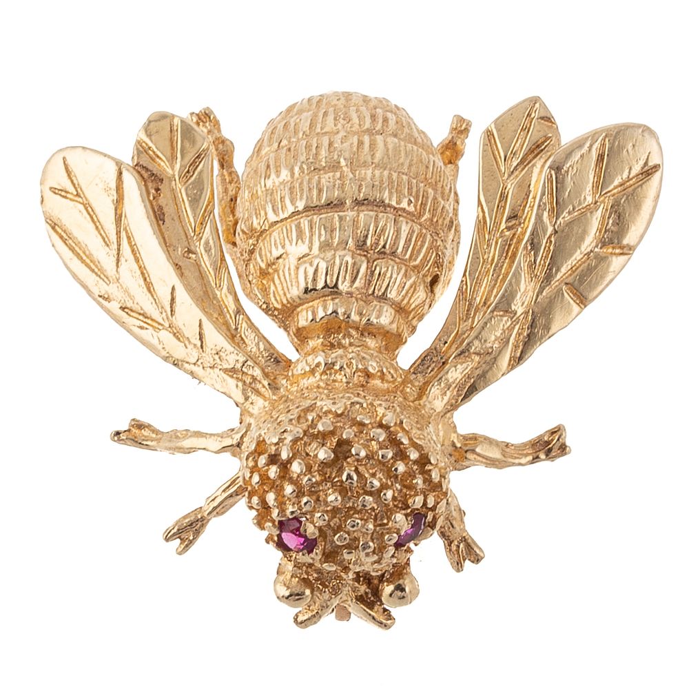 Appraisal: A Highly Detailed Bee Brooch in K Yellow Gold K