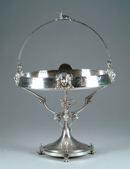 Appraisal: FINE EASTLAKE DESIGN SILVER PLATED COMPOTE Bottom marked Reed Barton