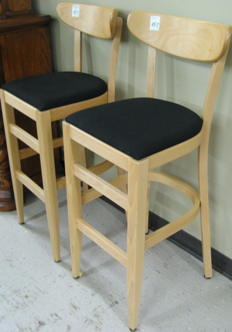 Appraisal: A SET OF THREE CONTEMPORARY BAR STOOLS with matching light