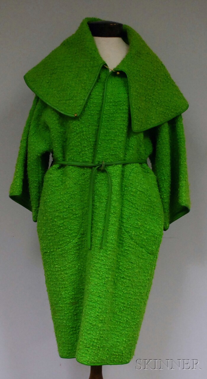 Appraisal: Vintage Bonnie Cashin for Sills Lime Green Boucle Wool Coat