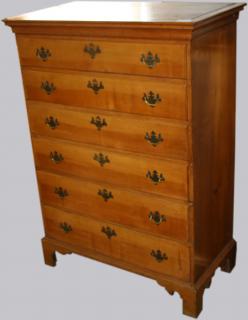 Appraisal: Chippendale maple six drawer high chest with graduated lip drawers