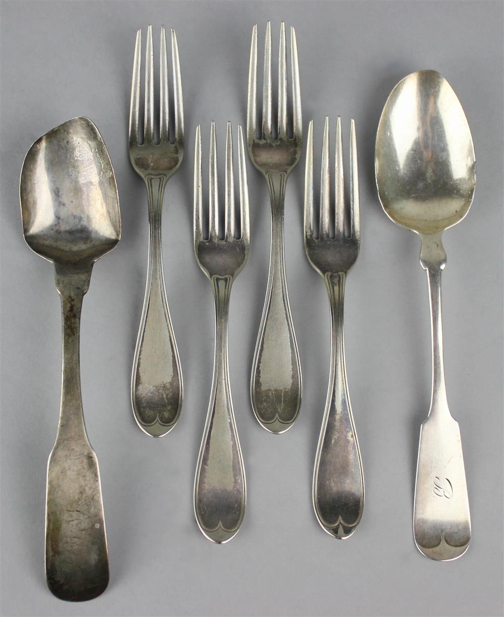 Appraisal: TWO SILVER SERVING SPOONS WITH GEE'S BEND PROVENANCE along with