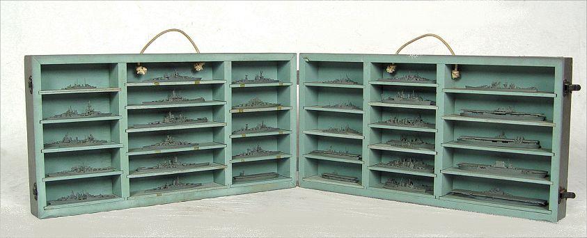 Appraisal: SOUTH SALEM STUDIOS CASED NAVY SHIP MODELS Complete with cast