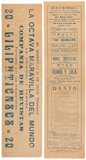 Appraisal: DANTE HARRY AUGUST JANSEN Dante Casino Music Hall Broadside Chile