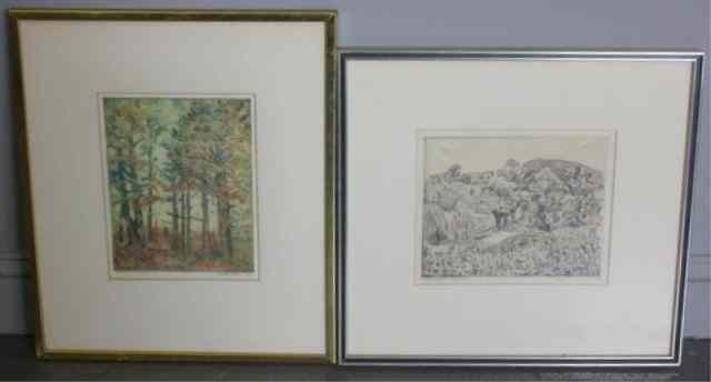 Appraisal: BORNE Mortimer Pencil Signed Etchings Pencil inscribed with signature and