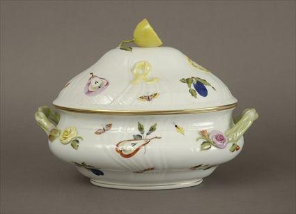 Appraisal: Herend Gilt and Polychrome Decorated Porcelain Soup Tureen with Twig