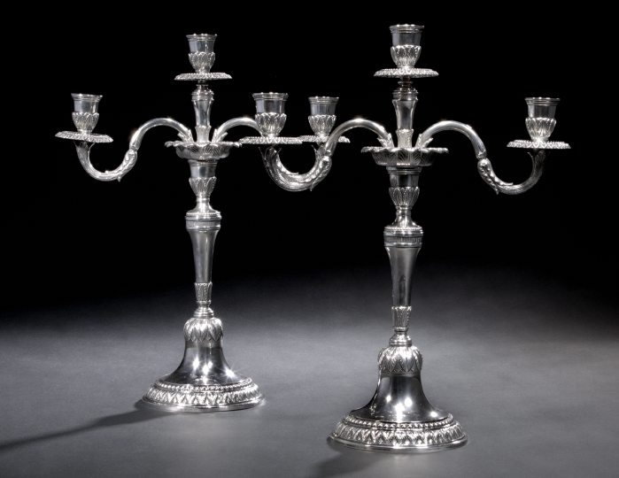 Appraisal: Pair of Buccellati Sterling Silver Candelabra Milan Italy each with