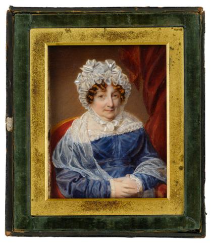 Appraisal: Anglo American School th centuryminiature portrait of a lady in