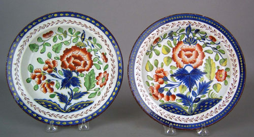 Appraisal: Two Gaudy Dutch plates th c in the carnation pattern