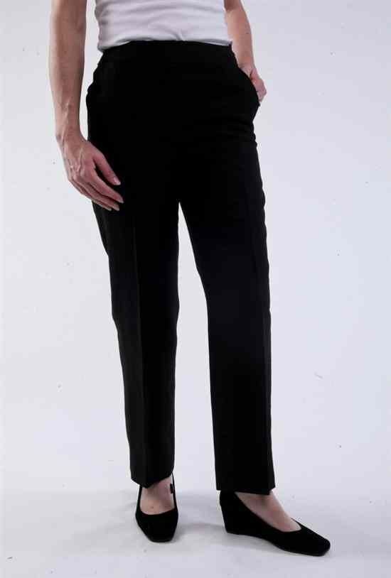 Appraisal: CHANEL BLACK WOOL PANTS Fall Wide waistband with side pockets