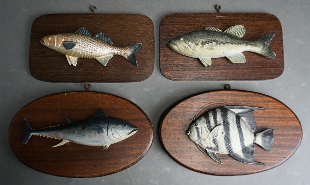 Appraisal: Four Mounted Figures of Fish W in cm