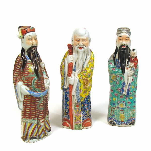 Appraisal: Three Chinese porcelain figures of wise men height in width