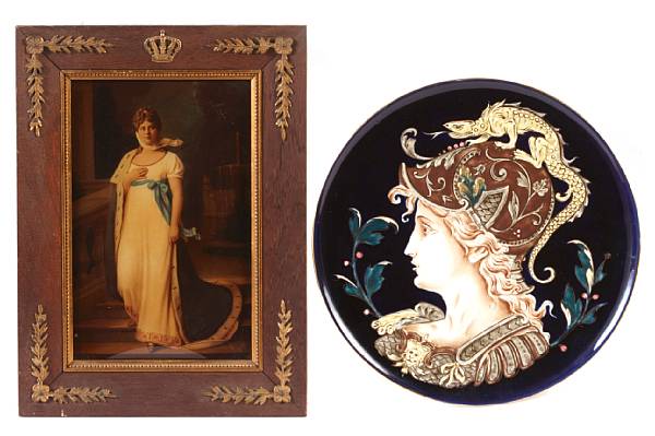 Appraisal: A pair of Continental earthenware plaques diameter in