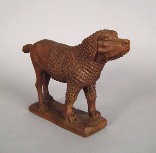 Appraisal: Carved pine figure of a poodle early th c in