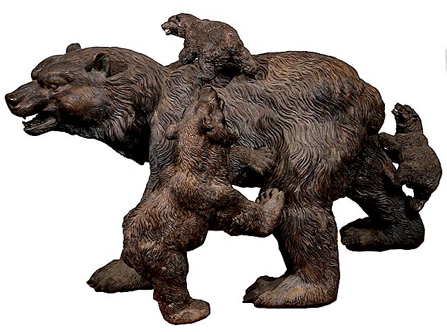 Appraisal: BRONZE BEAR FAMILY PROBABLY YEARS OLD BRONZE BEAR FAMILY PROBABLY