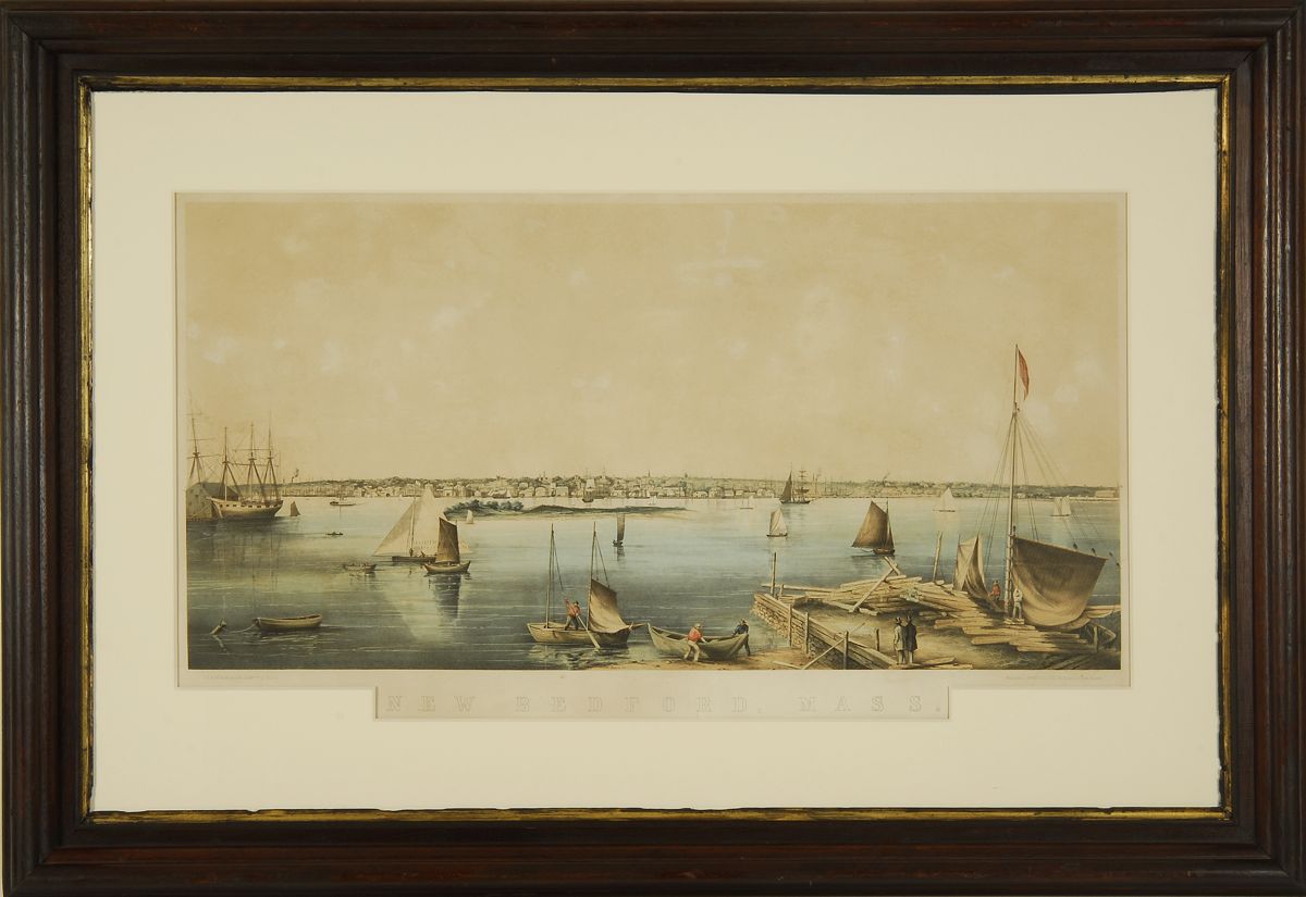 Appraisal: FRAMED LITHOGRAPH OF NEW BEDFORD MASSACHUSETTS Circa New Bedford as