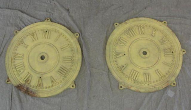 Appraisal: Iron Architectural Clock Faces From a prominent NJ estate stored