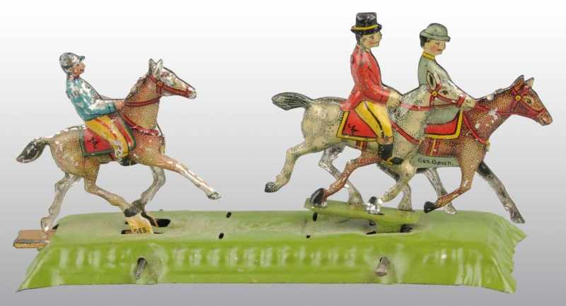 Appraisal: Tin Litho Horse Riding Penny Toy Description German Scarce Depicts