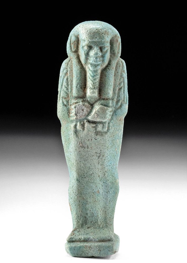 Appraisal: Translated Egyptian Glazed Faience Ushabti Egypt Late Dynastic Period th