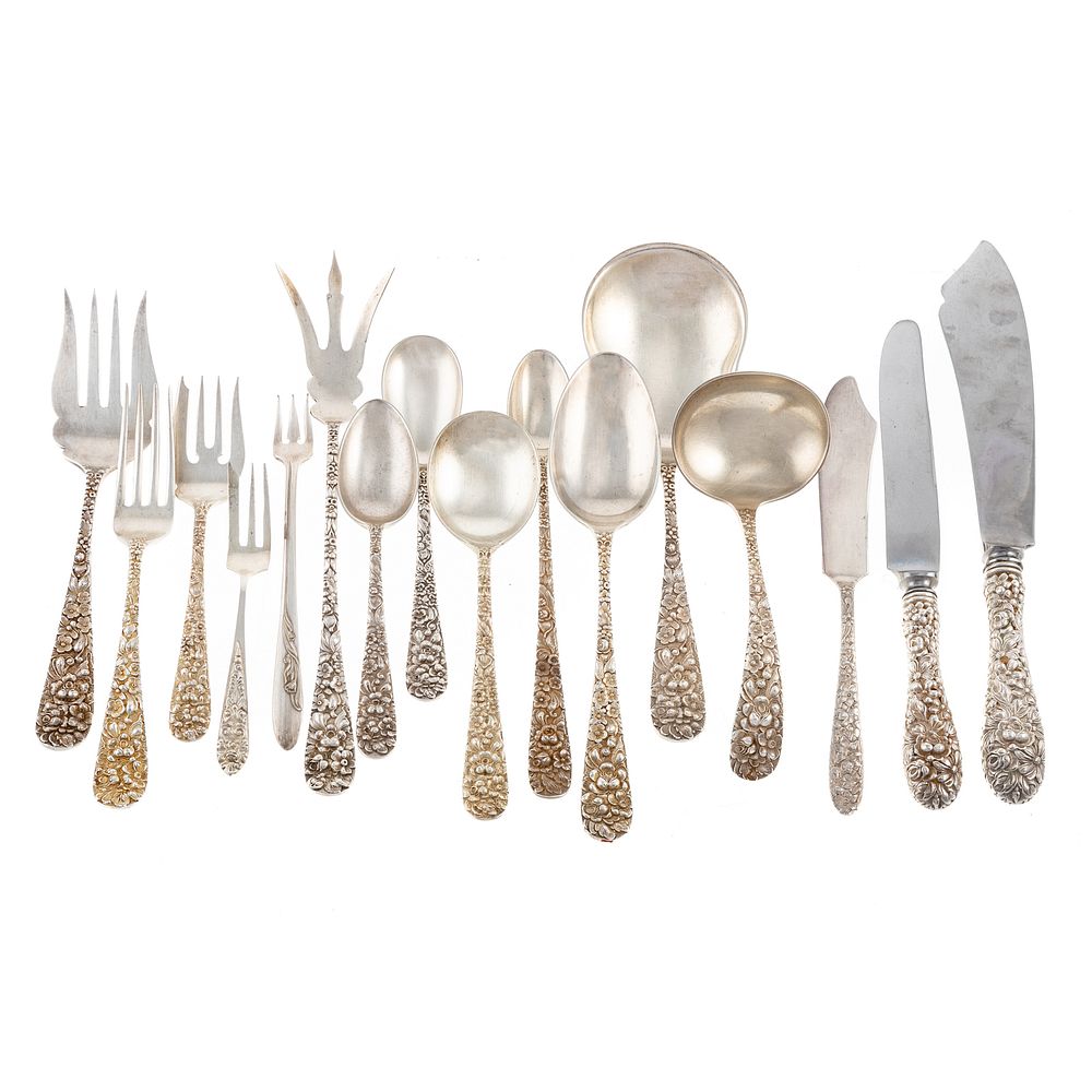 Appraisal: Stieff Sterling Stieff Rose Flatware Service including eight dinner knives