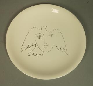 Appraisal: PABLO PICASSO Dove Plate Salines France mark Im PABLO PICASSO