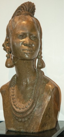 Appraisal: Amos Marimo Verdite Female Bust from Zimbabwe Purchased in Maui