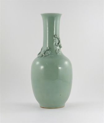 Appraisal: A Chinese celadon bottle vase the neck applied with two