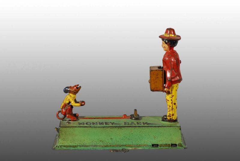 Appraisal: Cast Iron Monkey Mechanical Bank Description Manufactured by Hubley Working