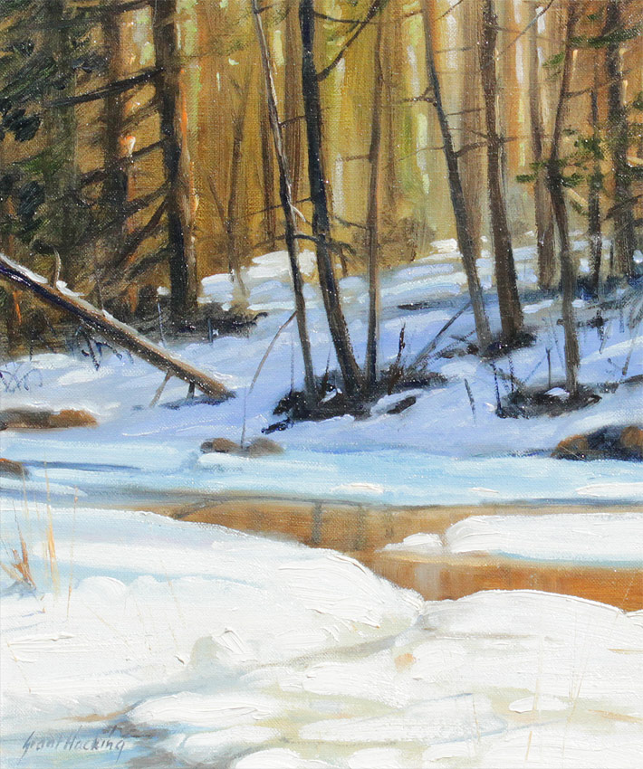 Appraisal: HACKING Grant American - Peaceful Winter Stream in a Forest