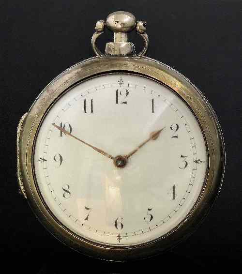 Appraisal: A George III gentleman's silver pair cased verge pocket watch