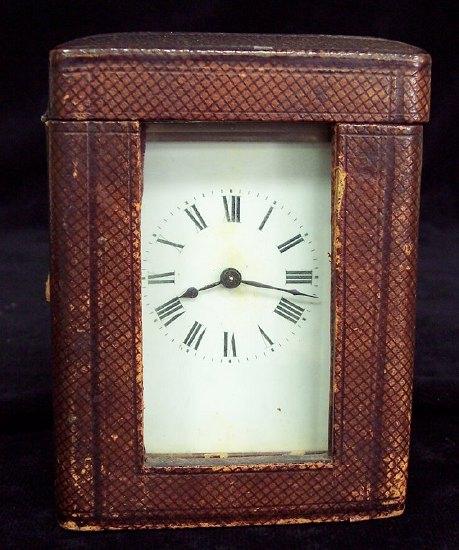 Appraisal: A th Century Carriage clock with leather carrying case cm