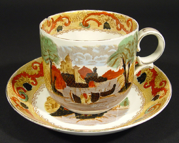 Appraisal: Victorian James Kent breakfast cup and saucer hand coloured and