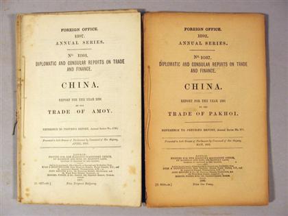 Appraisal: vols wrappers China Trade Foreign Office Annual Series Diplomatic and