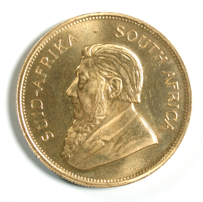 Appraisal: SOUTH AFRICAN KRUGERRAND GOLD COIN with obverse profile bust of