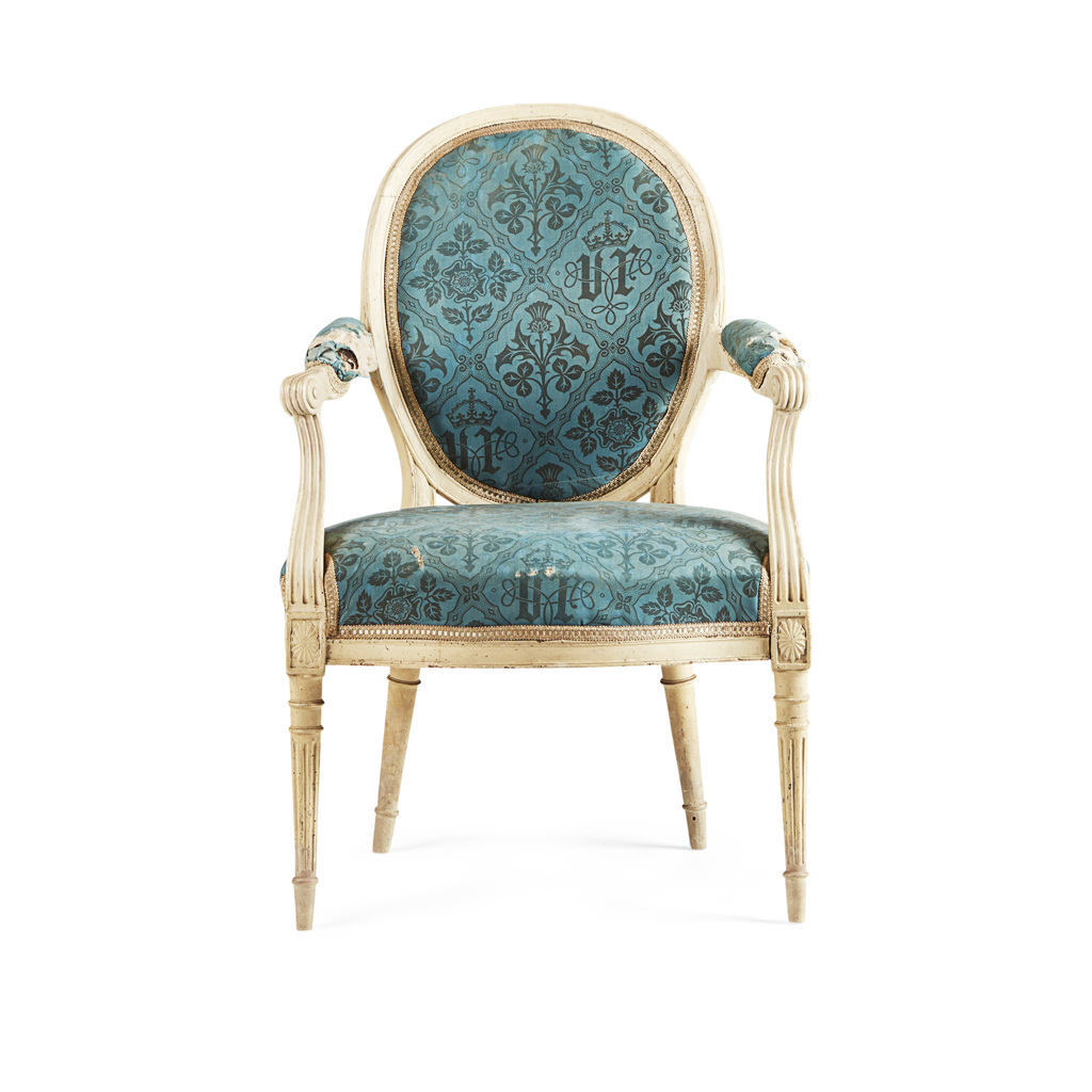 Appraisal: ROYAL INTEREST - SCOTTISH LOUIS XVI STYLE FAUTEUIL LATE TH