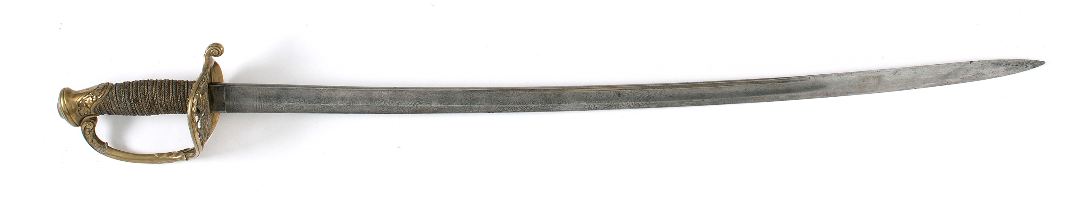 Appraisal: U S MODEL FOOT OFFICER'S SWORD Sharkskin handle with wire