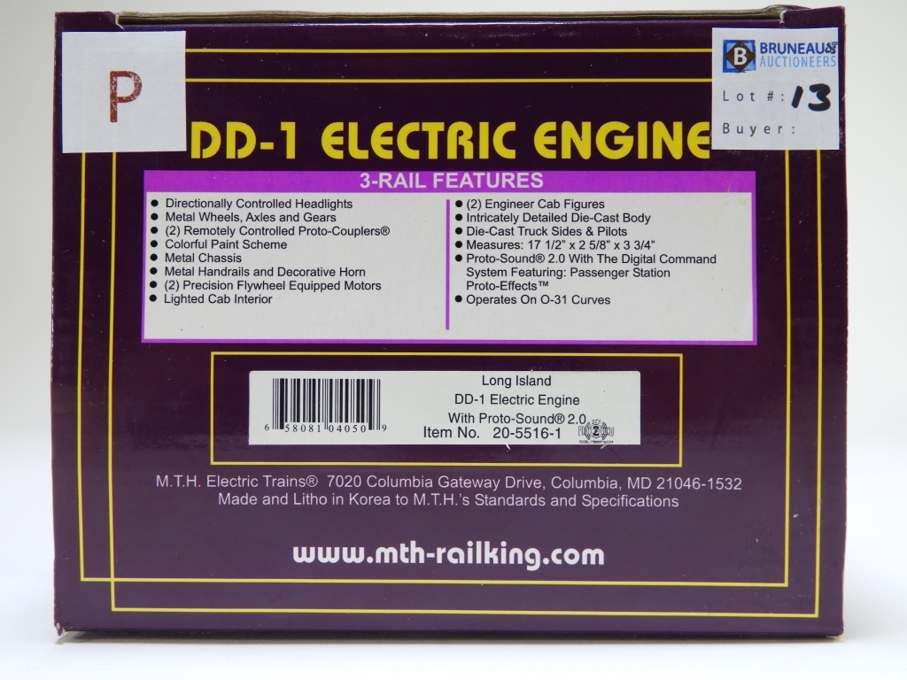 Appraisal: MTH LONG ISLAND DD- ELECTRIC ENGINE LOCOMOTIVE Item no -