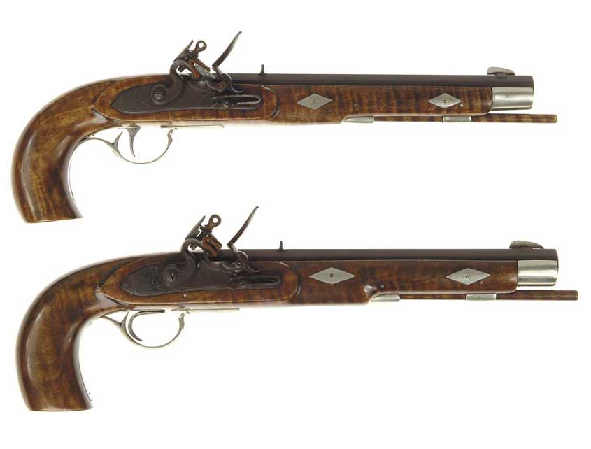 Appraisal: PAIR OF REPLICA KENTUCKY PISTOLS NSN Cal - oct bbls