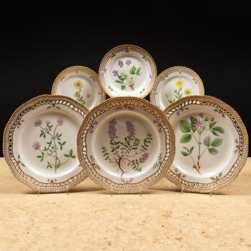 Appraisal: Set of Twelve Flora Danica Porcelain Reticulated Lunch Plates and