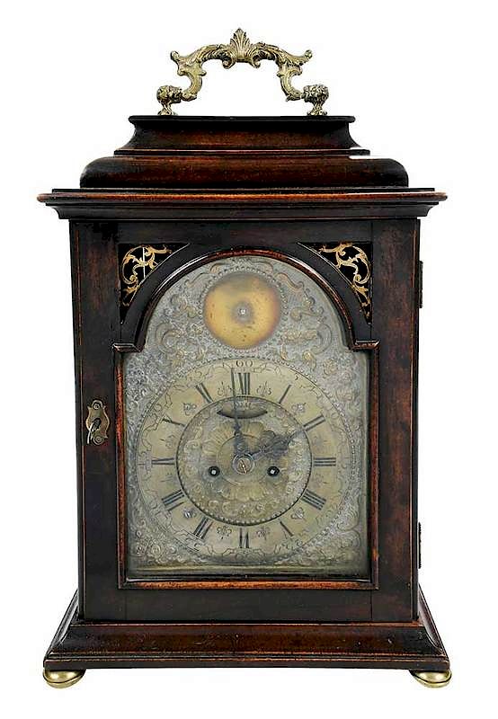 Appraisal: Georgian Bracket Clock with Brass Dial British th century mahogany