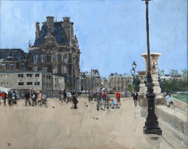 Appraisal: Thomas John Coates British b Walk to the Louvre Parismonogrammed