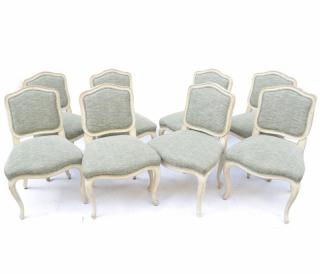 Appraisal: Set of Louis XV Eight Louis XV-style dining chairs painted